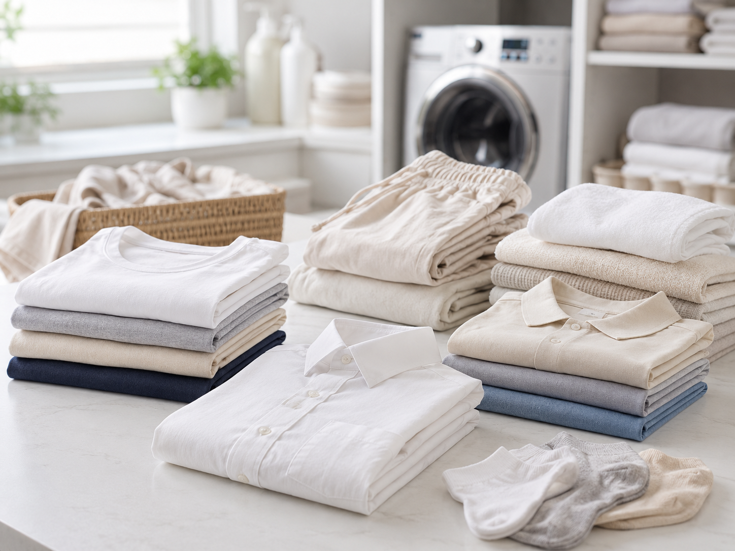 Quần áo hằng ngày được Blanc giặt sạch và gấp gọn